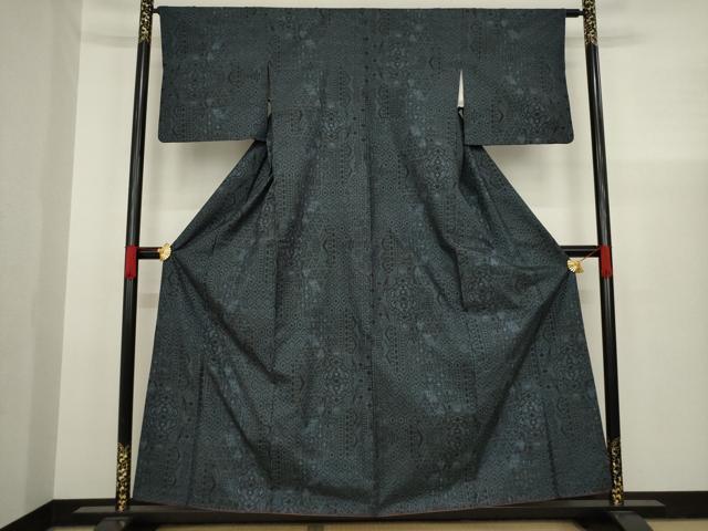 平和屋着物●本場大島紬 一元絣 幾何学文様 正絹 逸品 AAAX6958ck