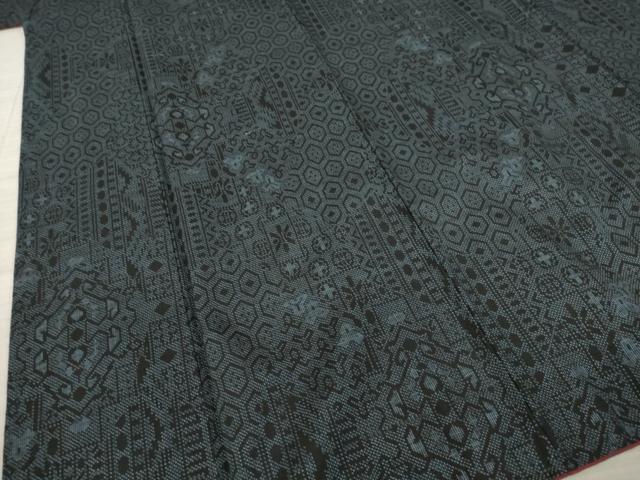 平和屋着物●本場大島紬 一元絣 幾何学文様 正絹 逸品 AAAX6958ck