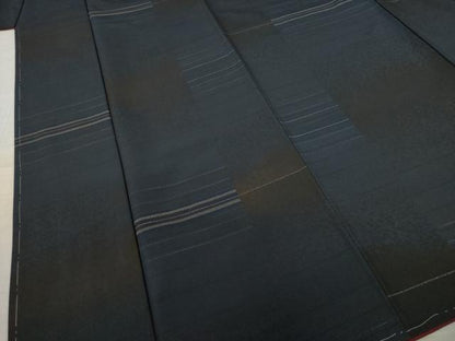 平和屋着物●小紋 横段市松文 洗える着物 AAAX6960ck