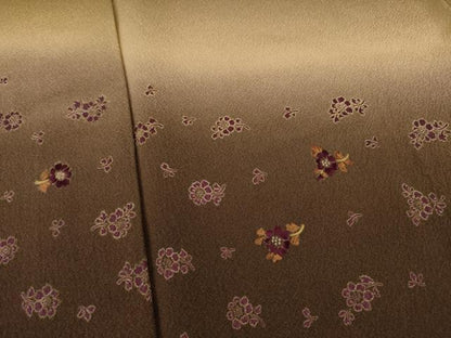 平和屋着物●訪問着 刺繍 舞花文 暈し染め 金糸 正絹 逸品 未使用 AAAX6995ck