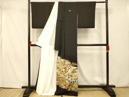 平和屋着物■豪華黒留袖 御所車人物文 暈し染め 金銀彩 正絹 逸品 AAAX7191fw