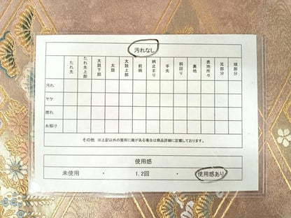 平和屋着物◎六通柄袋帯　唐織　花菱文　金糸　正絹　逸品　AAAX7455yx
