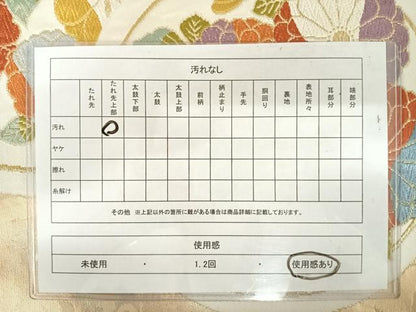 平和屋着物◎六通柄袋帯　唐織　花丸文　金糸　正絹　逸品　AAAX7556yx