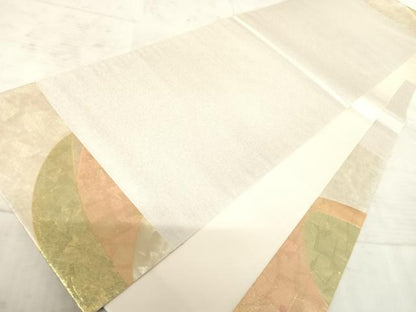 平和屋着物◎太鼓柄袋帯　流水文　引箔　正絹　逸品　AAAX7560yx