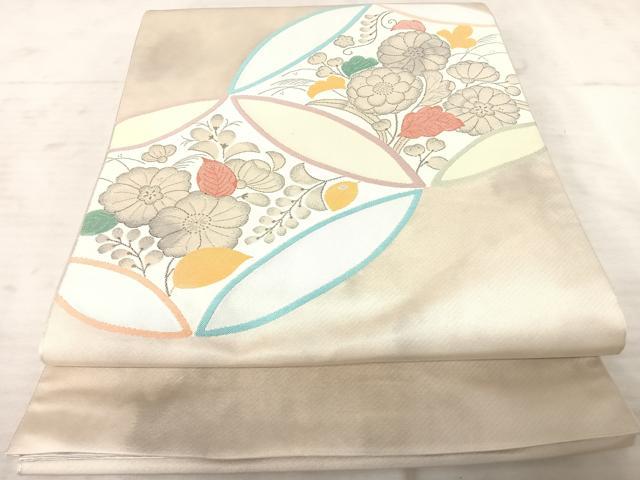 平和屋着物◎太鼓柄袋帯 七宝花文 銀座ますいわ屋 正絹 逸品 AAAX7584yx