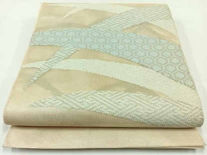 平和屋着物＊夏物 太鼓柄袋帯 吉祥芝文 銀糸 正絹 逸品 AAAX7662jh
