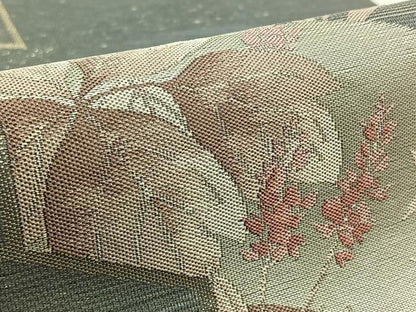 平和屋着物＊夏物 六通柄袋帯 地紙花文 銀糸 正絹 逸品 AAAX7673jh