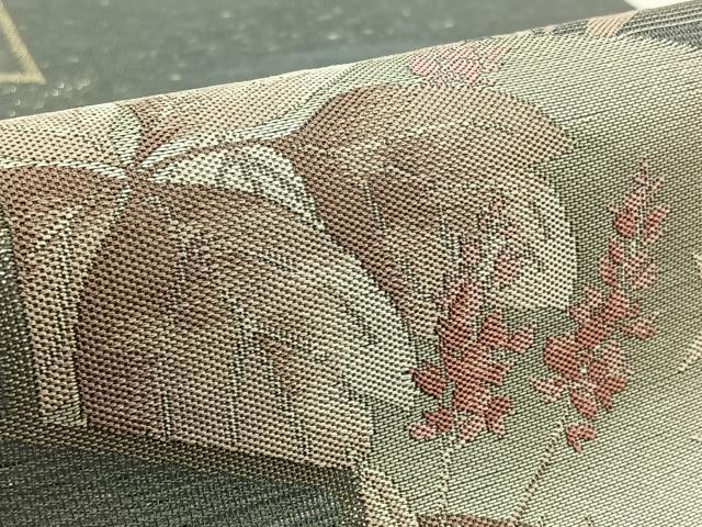 平和屋着物＊夏物 六通柄袋帯 地紙花文 銀糸 正絹 逸品 AAAX7673jh