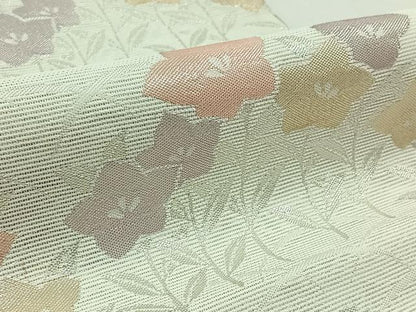 平和屋着物＊夏物 六通柄京袋帯 芝花文 金糸 AAAX7993jh