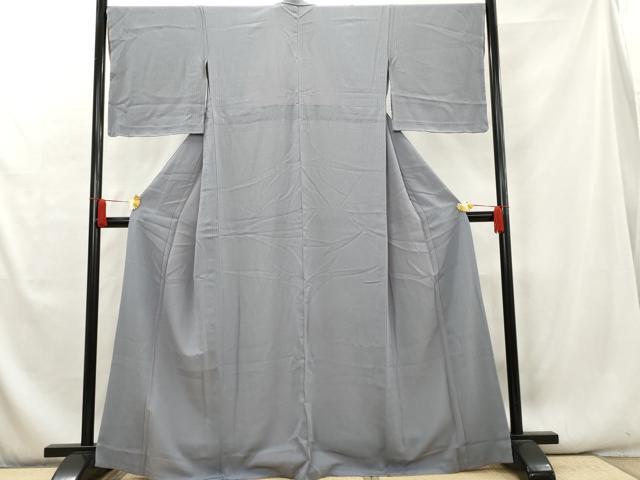 平和屋着物▽上質な色無地　単衣　縞地紋　藤紫色　正絹　逸品　未使用　AAAX8227cs