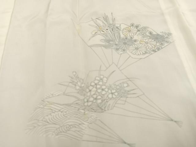 平和屋着物■長襦袢 袷 扇面草花文 正絹 逸品 AAAX8268ph