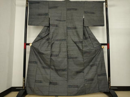 平和屋着物●本場大島紬 カタス7マルキ 横段花文 正絹 逸品 AAAX8337ck