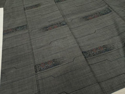 平和屋着物●本場大島紬 カタス7マルキ 横段花文 正絹 逸品 AAAX8337ck