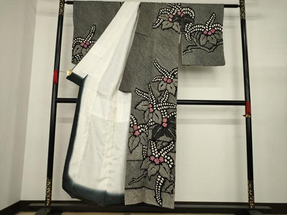 平和屋着物●訪問着　総絞り　エ霞桐文　正絹　逸品　AAAX8342ck