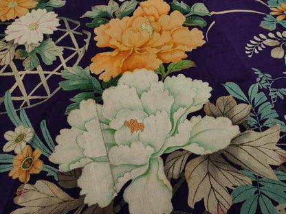 平和屋本店●アンティーク 大正ロマン 振袖 中国三大刺繍 相良刺繍 花篭文 正絹 逸品 AABF7056ck