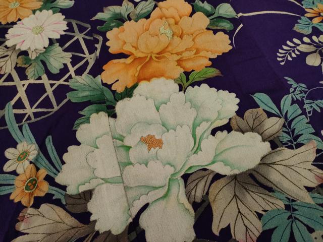 平和屋本店●アンティーク 大正ロマン 振袖 中国三大刺繍 相良刺繍 花篭文 正絹 逸品 AABF7056ck