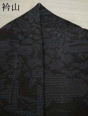 平和屋着物●結城紬　80亀甲　エ霞風景花文　正絹　逸品　AAAX8350ck