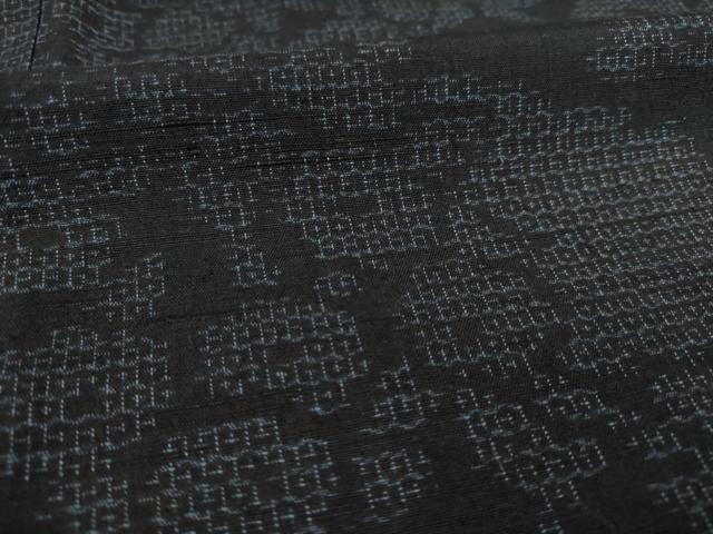 平和屋着物●結城紬　80亀甲　エ霞風景花文　正絹　逸品　AAAX8350ck