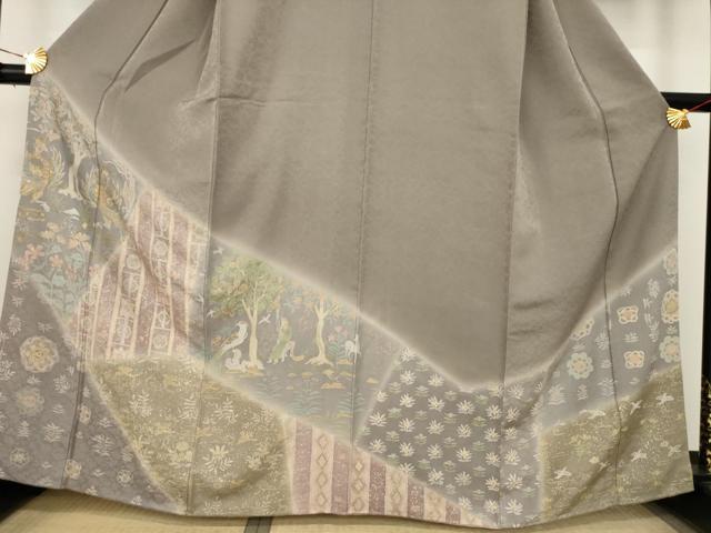 平和屋着物●訪問着 鳳凰人物花鳥文 ろうけつ染め 金彩 正絹 逸品 AAAX8353ck