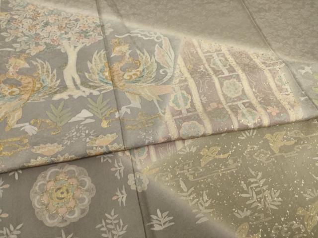 平和屋着物●訪問着 鳳凰人物花鳥文 ろうけつ染め 金彩 正絹 逸品 AAAX8353ck