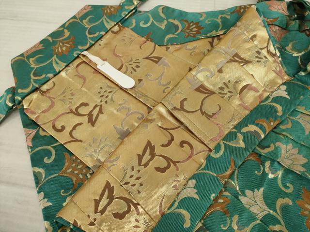 平和屋着物●男性　馬乗り袴　金襴袴　花唐草文　金糸　交織　逸品　AAAX8359ck
