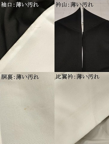 平和屋着物■豪華黒留袖　道長飛鶴花丸文　金彩　正絹　逸品　AAAX8989iu