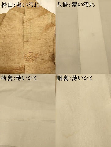 平和屋着物■上質な紬　器物文　正絹　逸品　AAAX9102fw