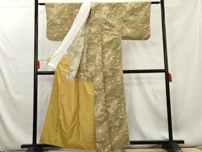 平和屋着物■小紋　風景花文　胴抜き仕立て　洗える着物　AAAX9161cs