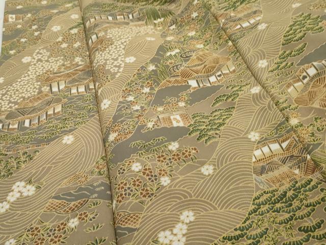平和屋着物■小紋　風景花文　胴抜き仕立て　洗える着物　AAAX9161cs