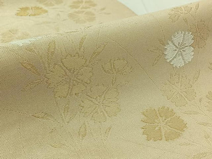 平和屋着物＊夏物　六通柄袋帯　草花文　金糸　正絹　逸品　AAAX9430jh