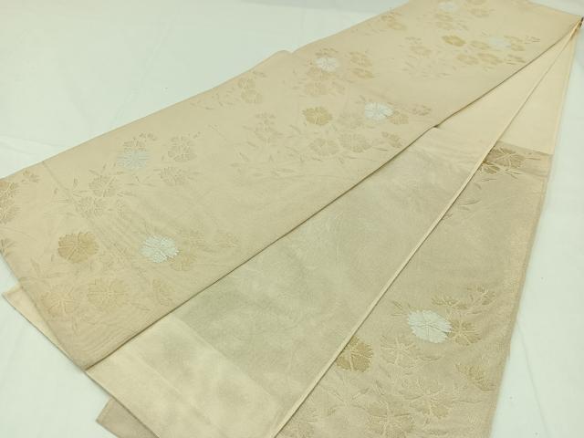 平和屋着物＊夏物　六通柄袋帯　草花文　金糸　正絹　逸品　AAAX9430jh