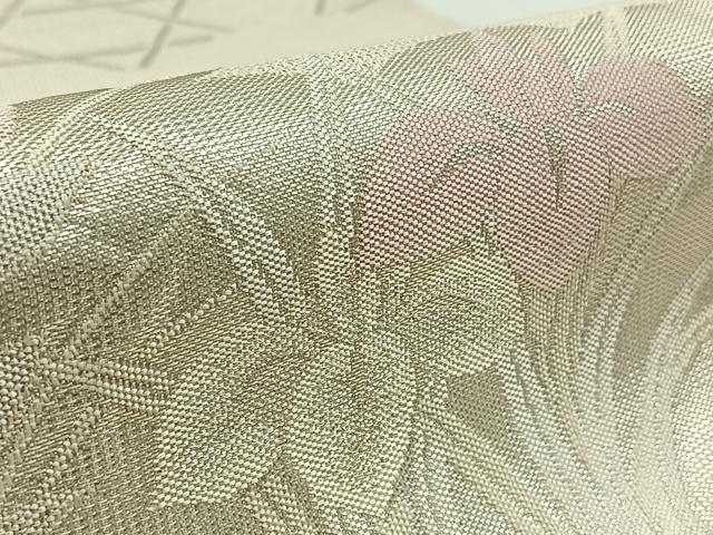 平和屋着物＊夏物 六通柄袋帯 流水花籬文 銀糸 正絹 逸品 AAAX9447jh