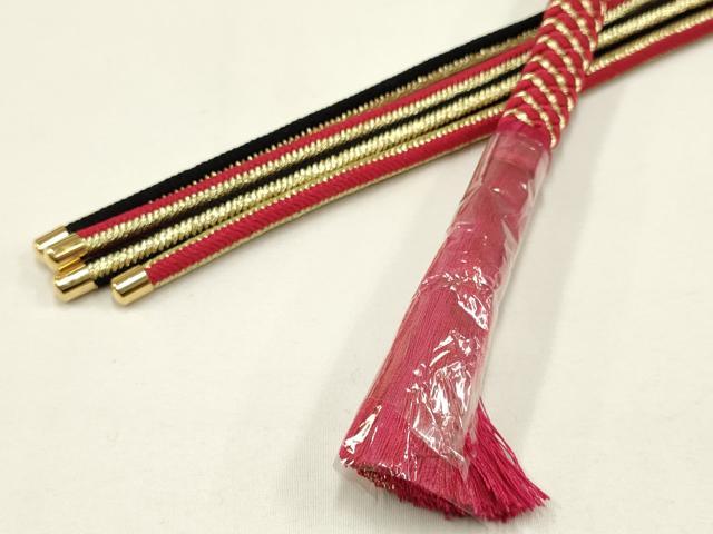 平和屋着物●和装小物　振袖用帯締め　装飾　パール　つまみ細工　ラインストーン　金糸　日本製　逸品　未使用　AAAX9560ay