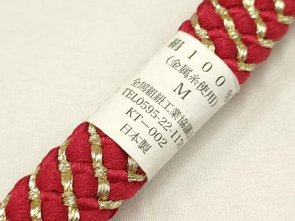 平和屋着物●和装小物　振袖用帯締め　装飾　パール　つまみ細工　ラインストーン　金糸　日本製　逸品　未使用　AAAX9560ay
