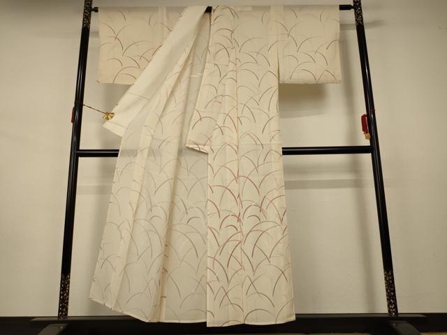 平和屋着物＊夏物 小紋 枝葉文 正絹 逸品 AAAX9861jd