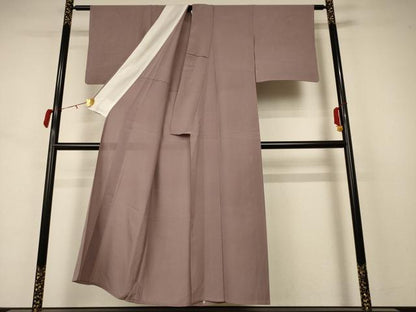 平和屋着物＊夏物　色無地　絽　胡桃染色　正絹　逸品　AAAX9895jd