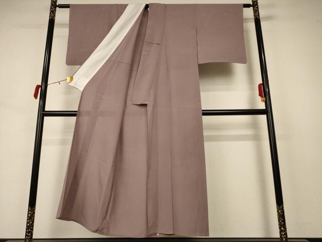 平和屋着物＊夏物　色無地　絽　胡桃染色　正絹　逸品　AAAX9895jd