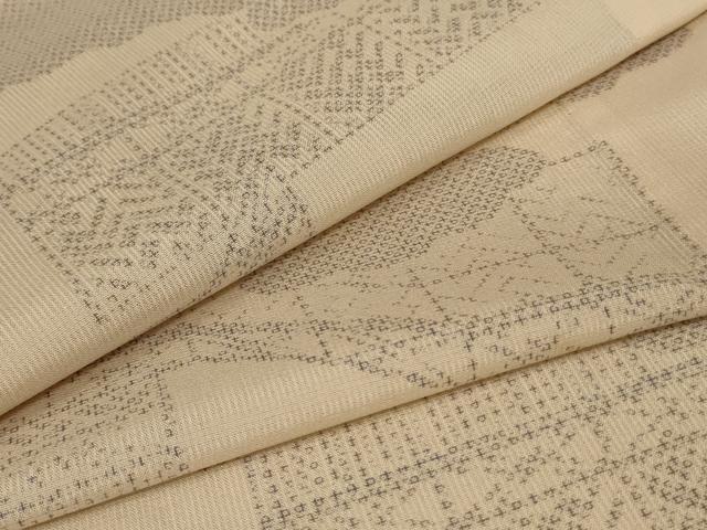 平和屋着物＊夏物　小紋　紗　雲取り幾何学文様　正絹　逸品　AAAX9896jd