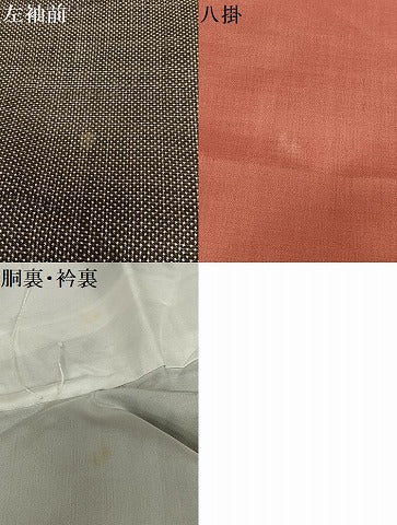 平和屋着物●本場大島紬 泥染め 一元絣 草花文 正絹 逸品 AAAY0005zg