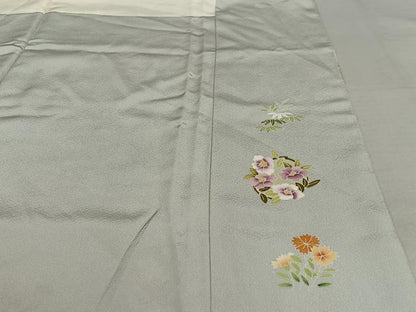 平和屋着物●訪問着 友禅 駒刺繍 飾花文 暈し染め 金彩 正絹 逸品 AAAY0006zg