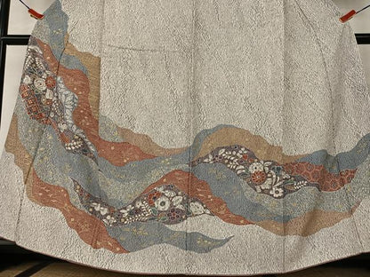 平和屋着物●訪問着 立波道長花文 金彩 正絹 逸品 AAAY0025zg