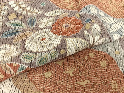 平和屋着物●訪問着 立波道長花文 金彩 正絹 逸品 AAAY0025zg