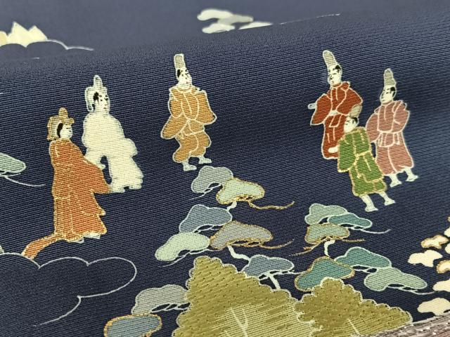 平和屋着物●訪問着 友禅 人物風景文 正絹 逸品 AAAY0028zg