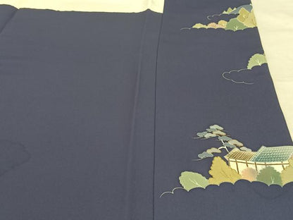平和屋着物●訪問着 友禅 人物風景文 正絹 逸品 AAAY0028zg