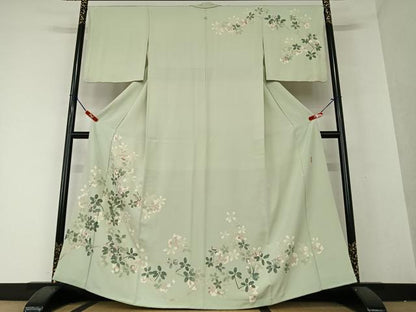 平和屋着物●本加賀友禅作家 東藤岳 訪問着 枝花文 正絹 逸品 AAAY0029zg