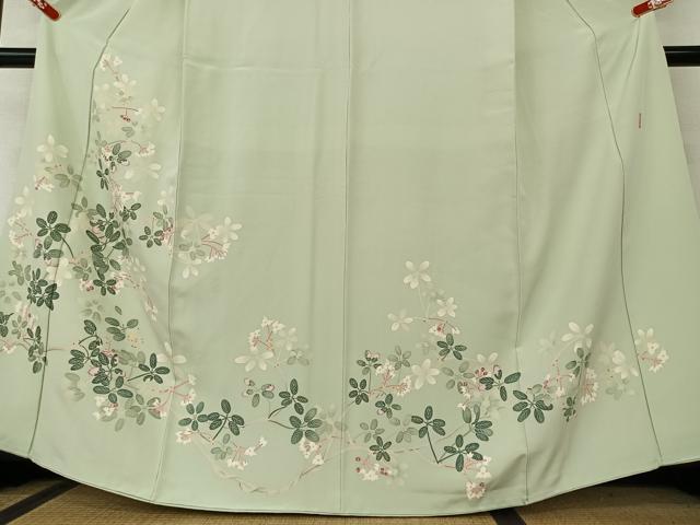 平和屋着物●本加賀友禅作家 東藤岳 訪問着 枝花文 正絹 逸品 AAAY0029zg