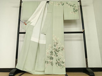 平和屋着物●本加賀友禅作家 東藤岳 訪問着 枝花文 正絹 逸品 AAAY0029zg