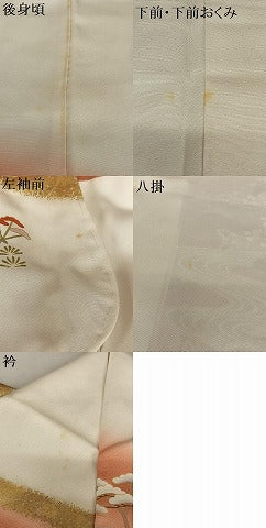 平和屋着物●訪問着　駒刺繍　松竹梅流水文　暈し染め　金彩　正絹　逸品　AAAY0031zg