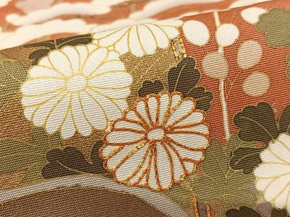 平和屋着物●訪問着　駒刺繍　松竹梅流水文　暈し染め　金彩　正絹　逸品　AAAY0031zg