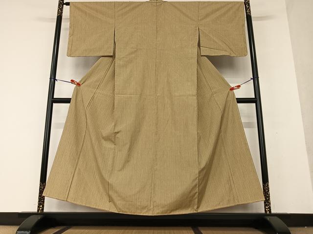 平和屋着物●上質な紬 　縞 　正絹　逸品　未使用　AAAY0046zg